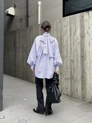 big ribbon kimono sleeve blouse